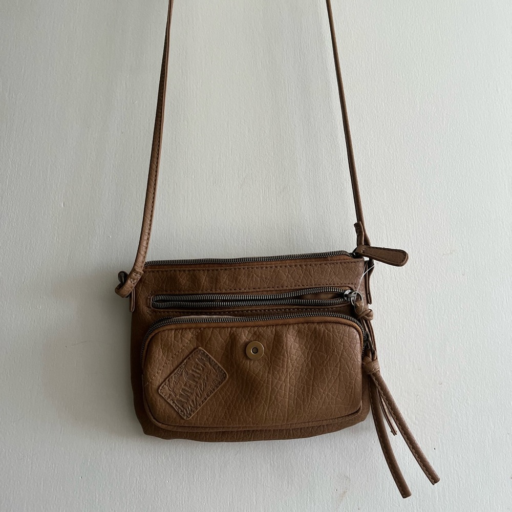 Brown cross body bag